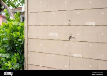 Asbestos siding on exterior house wall at a South Florida neighborhood ...